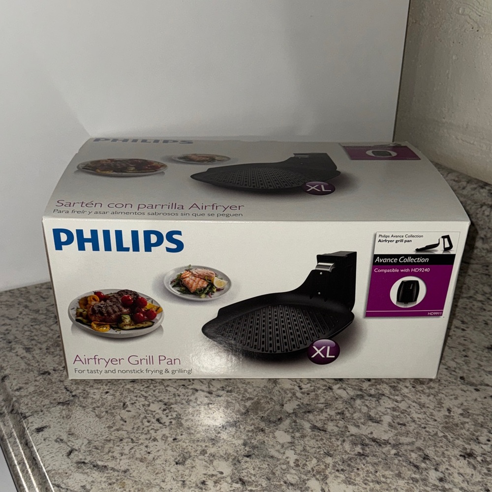 Philips XL Airfryer Grill Pan - Black - NWT